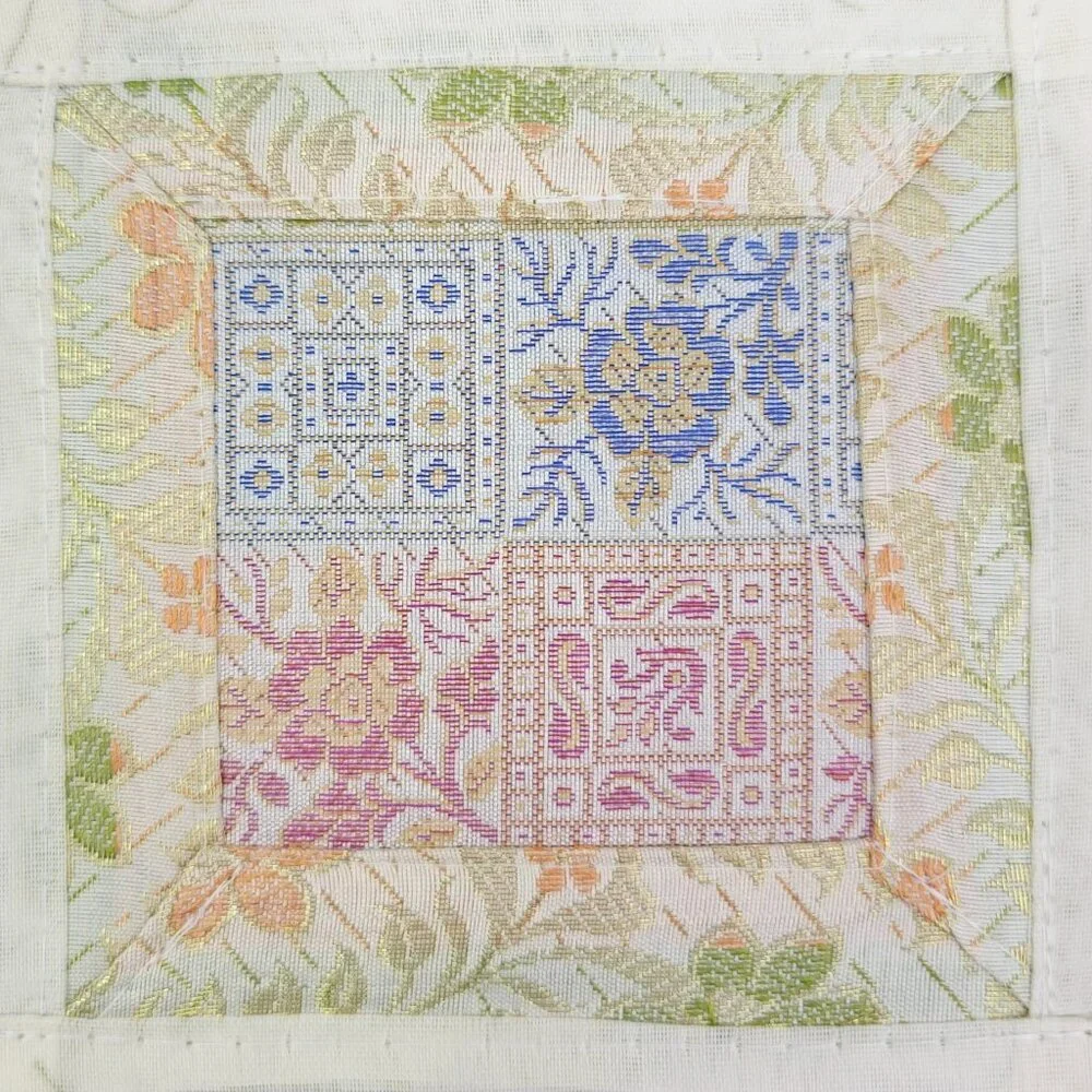 Pastel Floral Paisley Indian Zari Brocade 13-Piece Set